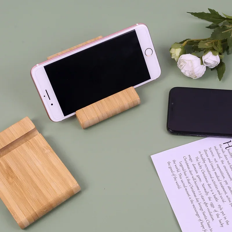 Новый бамбуковый держатель для телефона креативный ленивый настольный