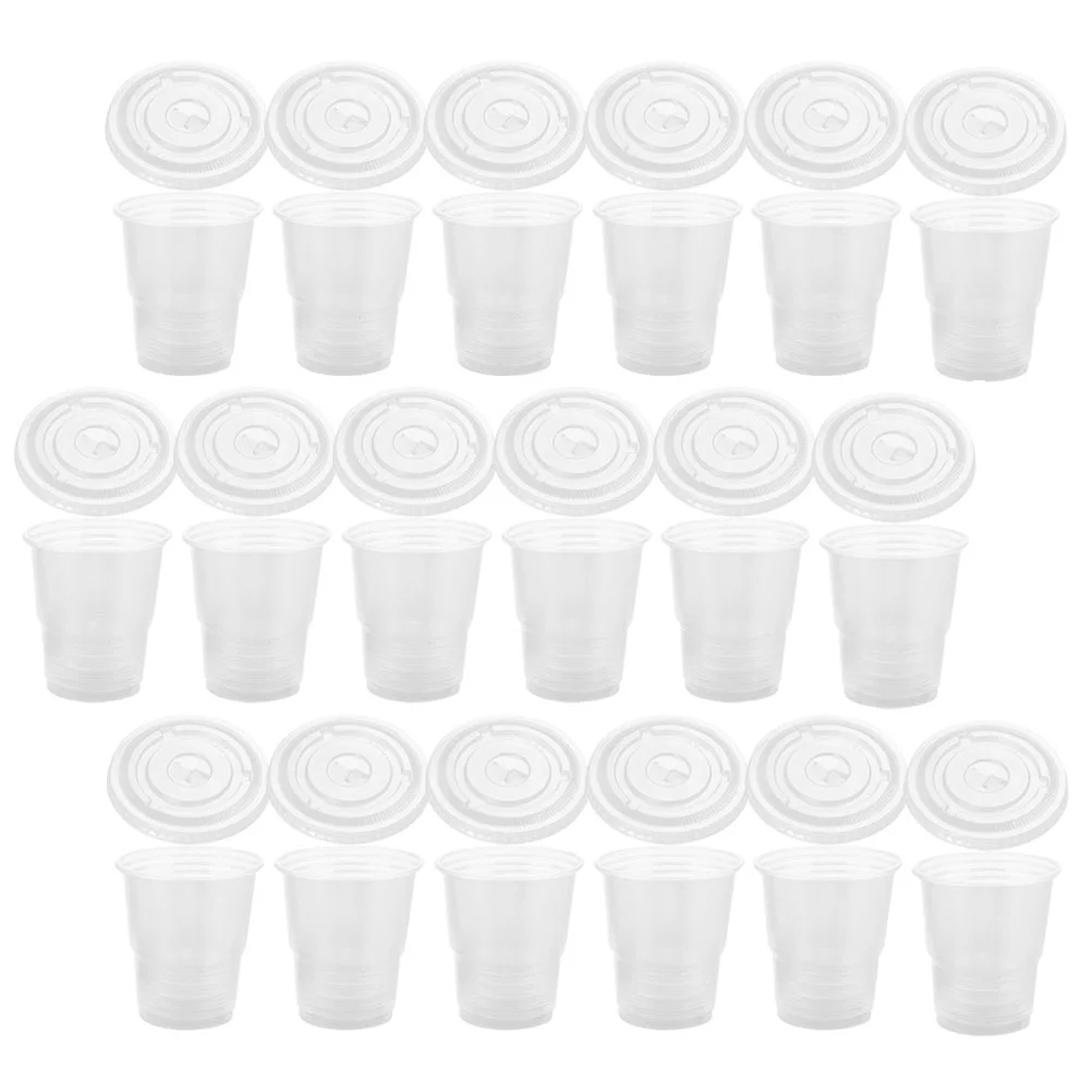 

50 Pcs Disposable Cup Plastic Coffee Cups Lids Beverage Cups Lids Drinking Party Cups Disposable Coffee Cups Lids