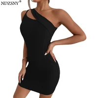 ndzsny women fashion sleeveless sloping shoulders mini dresses slip dress lady sexy slim fit bodycon party short summer dress