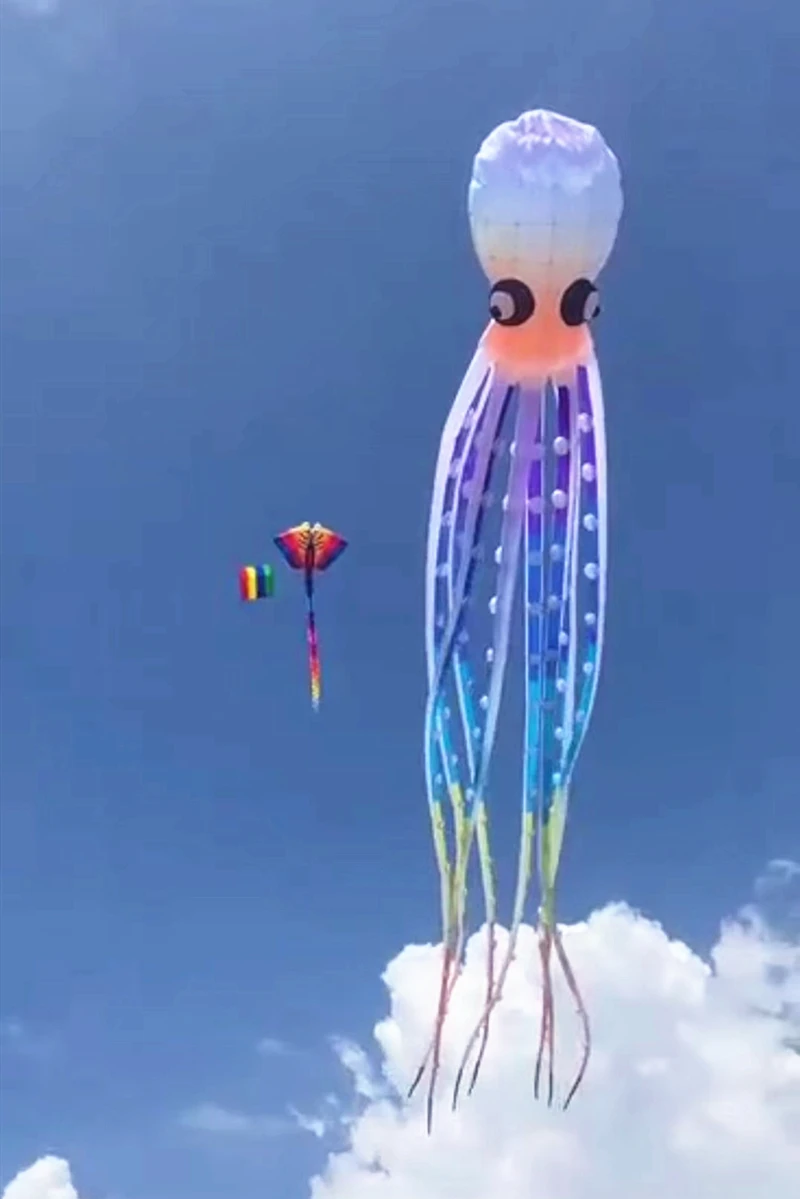 12 м Радужные воздушные змеи-осьминоги надувные игрушки парашют виндсерфинг