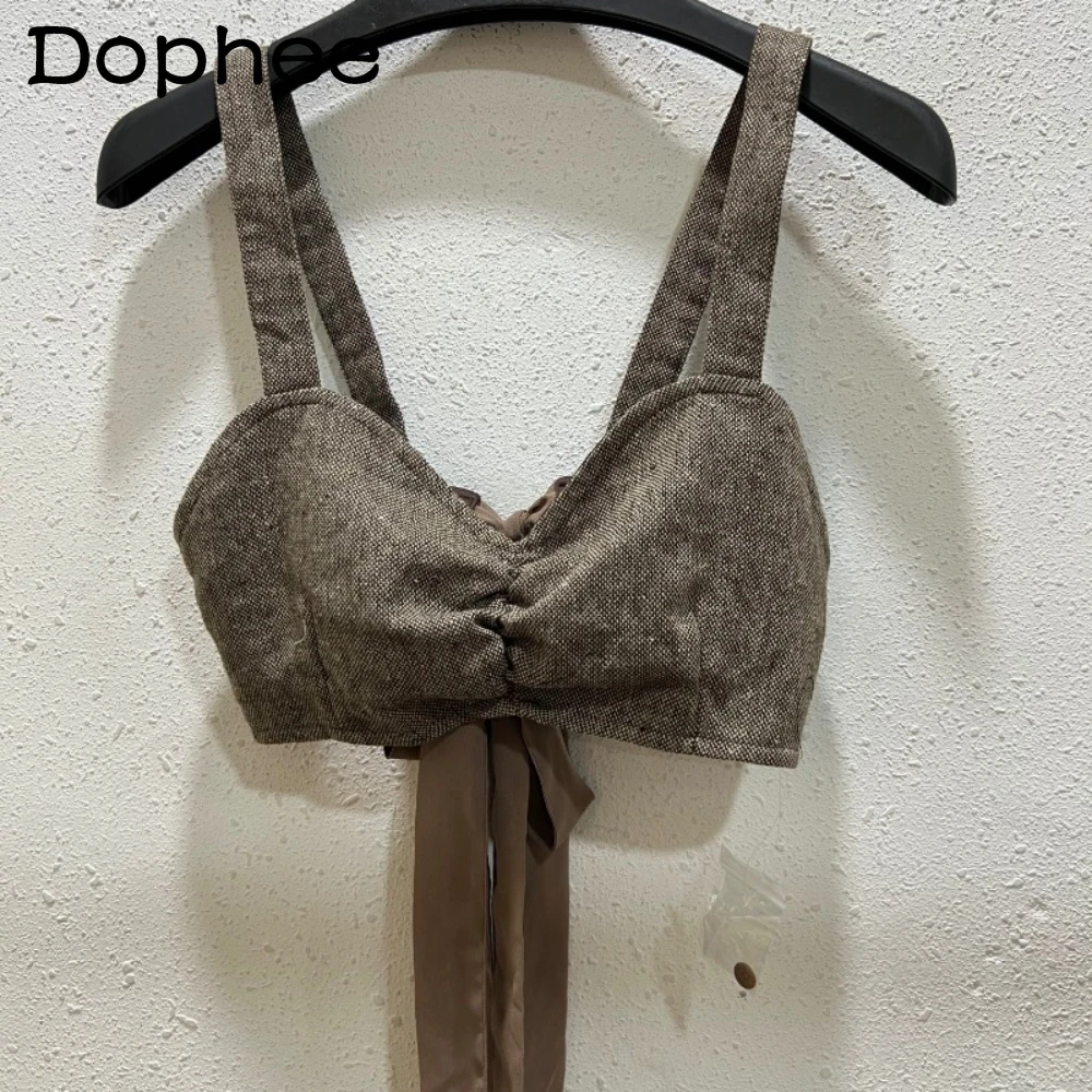 

Japanese Special-Interest Design Fashion Suspenders Vest Camisoles New All-Matching Slimming Sling Y2k Crop Top Women's Clothing