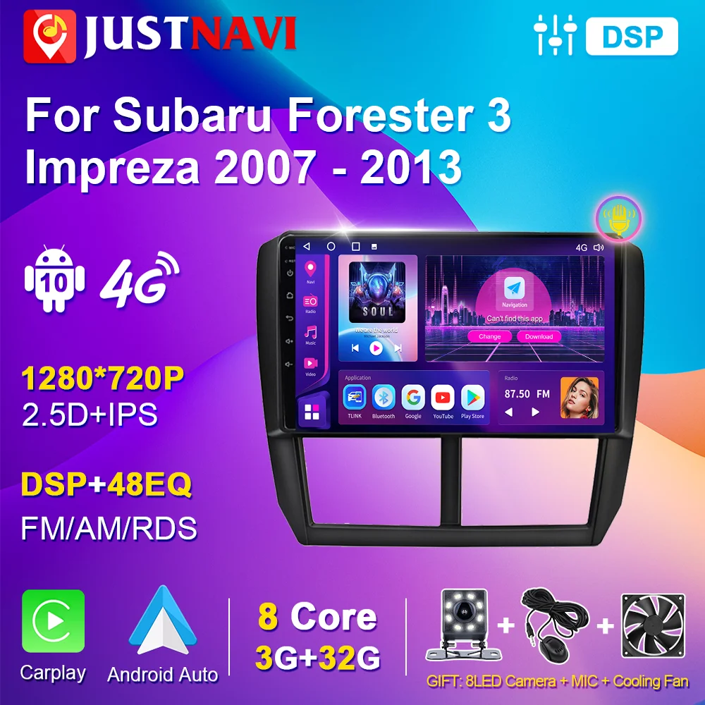 

Автомагнитола JUSTNAVI, 2DIN, Android, для Subaru Forester 3 SH Impreza 2007-2013