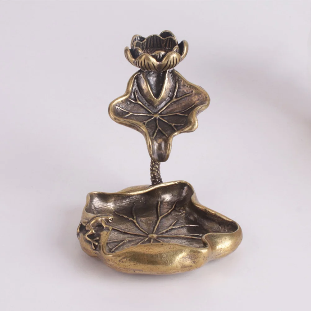 

Brass Lotus Censer Backflow Burner Holder Delicate Household Decorative Adornment Desktop