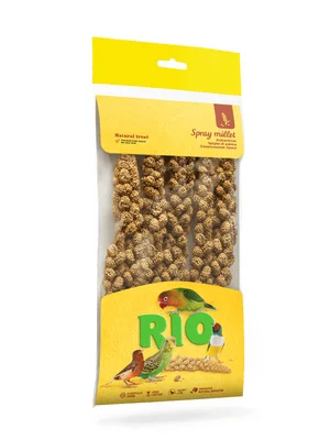 6 шт. Rio лакомство для всех видов птиц, сенегальское просо в колосьях 100 гр - изображение