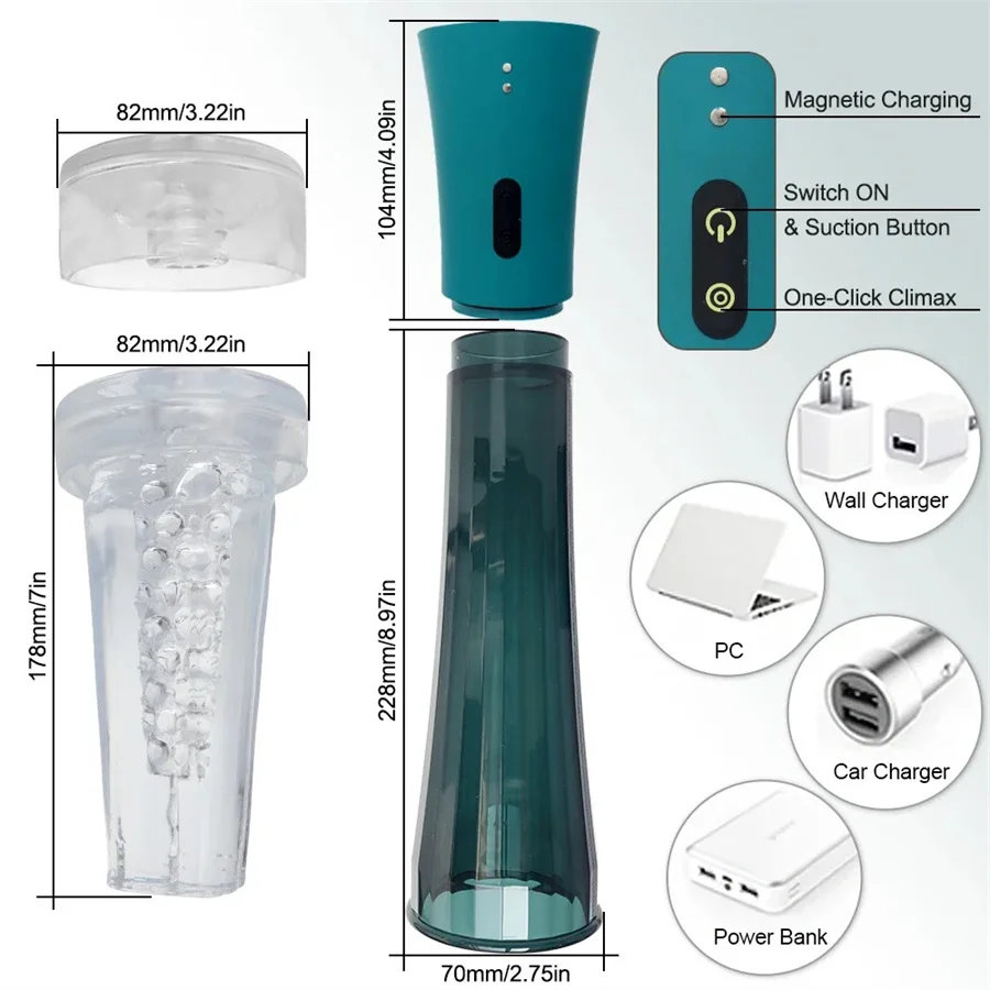 Автоматический сосущий мужской мастурбатор электрический удлинитель пениса