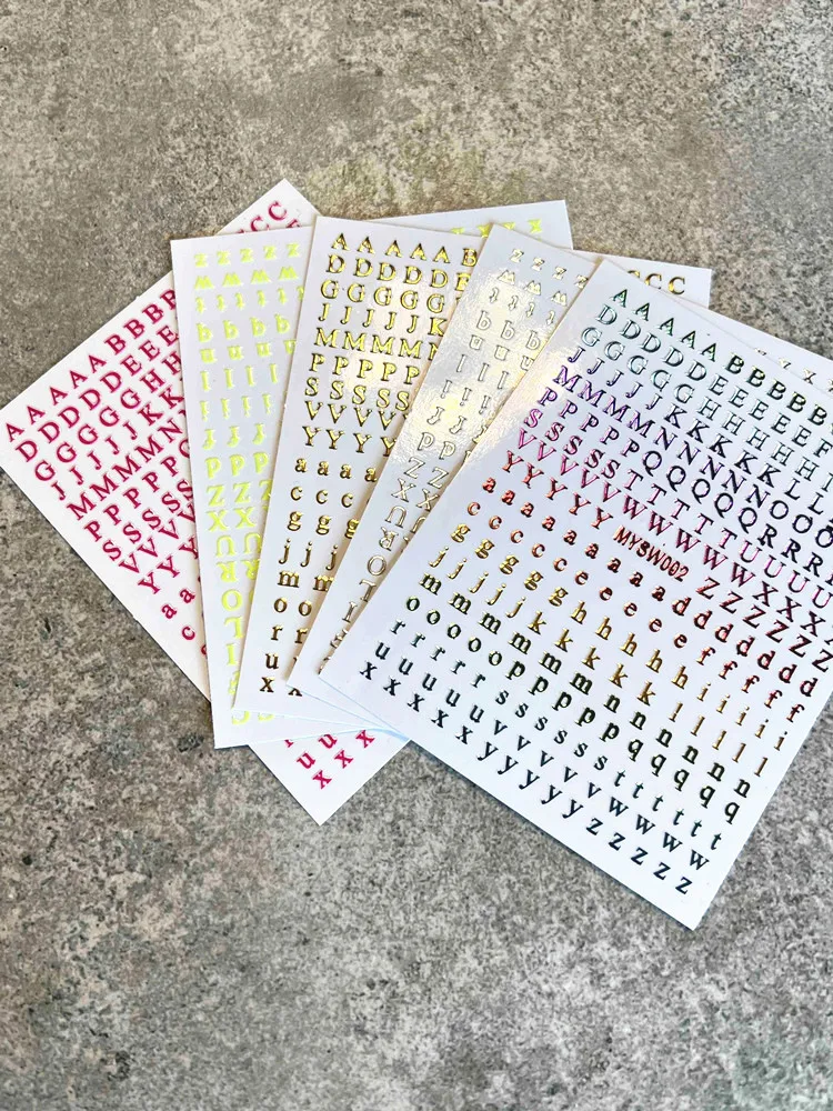 

1pcs Colorful 0-9 Number Nail Art Stickers English Letter Series Nail Sliders Decals DIY Kawaii Manicure Decorations Accessories