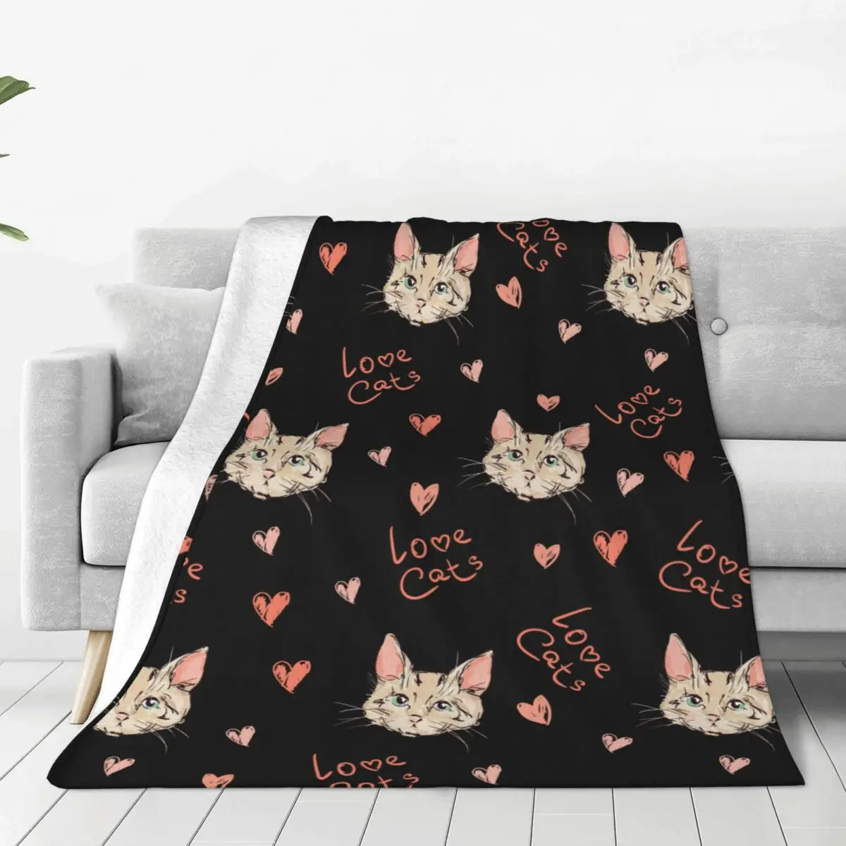 

Летнее Флисовое одеяло с кошками и котятами