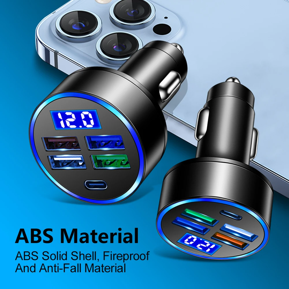 

Автомобильное зарядное устройство из алюминиевого сплава, 4usb-порта