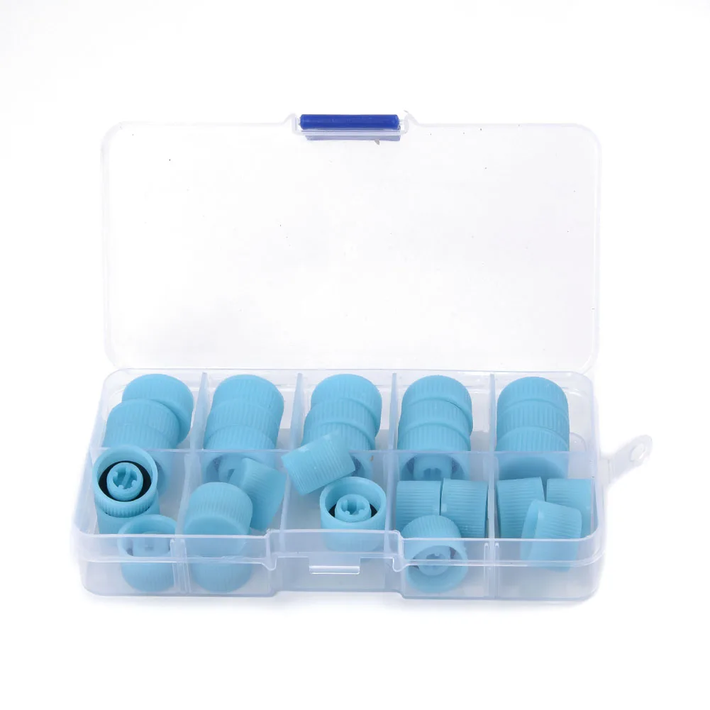 

30pcs Kit AC valve cap Auto Air Conditioner Car High Low Dust Cover Seal Replacement Useful Durable