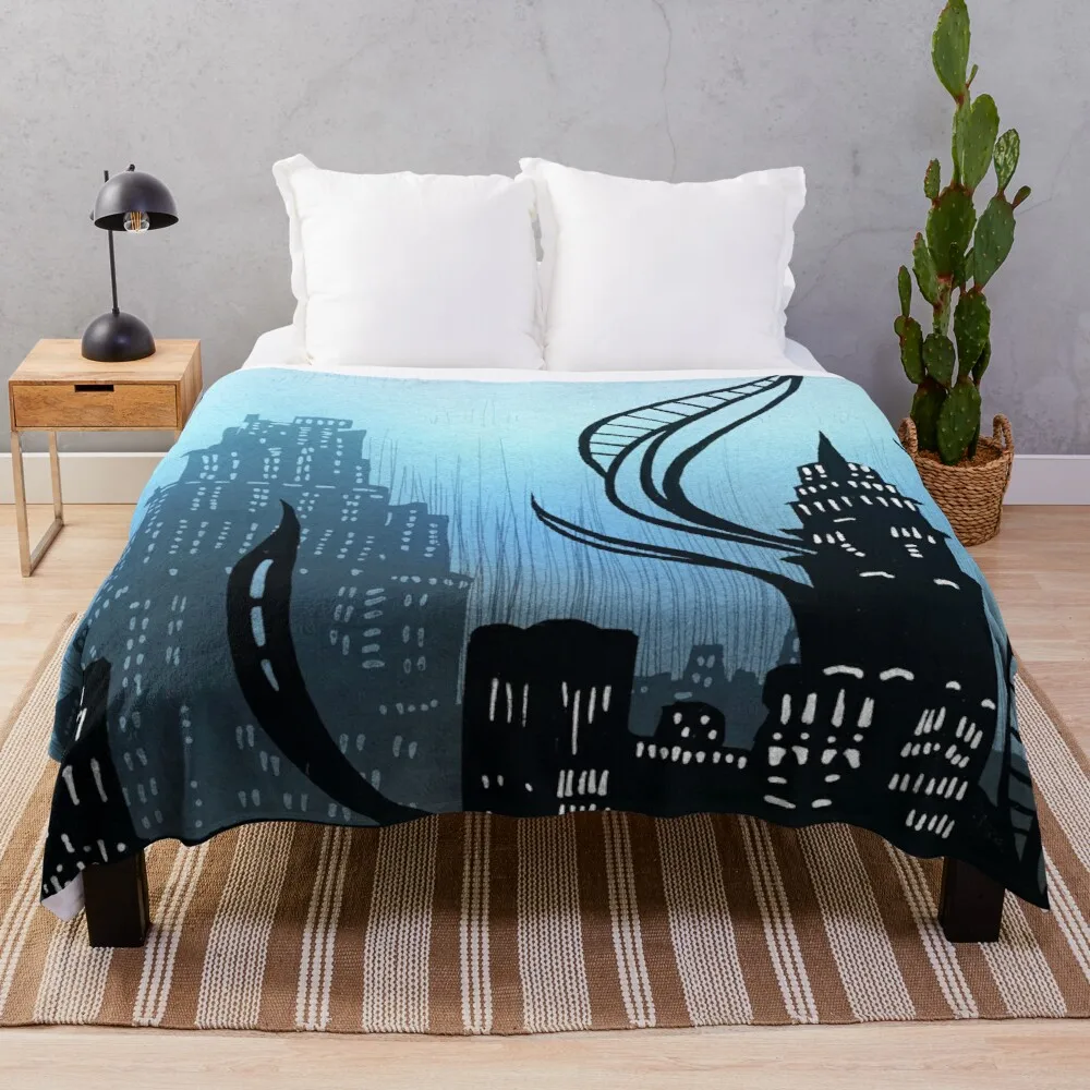 

Amaurot - Inktober Throw Blanket picnic blanket queen size