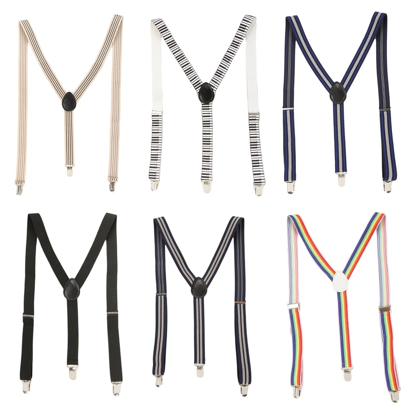 

3 Clip-on Suspenders for Shirt Men's Women's Suspender Support British Style