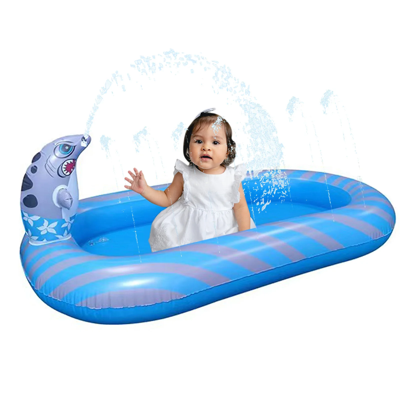 

Kids Sprinklers Inflatable Kiddie Sprinkler Pool Kids Toddlers Summer Water Toys Shark Style Toddler Sprinklers For Kids Outdoor