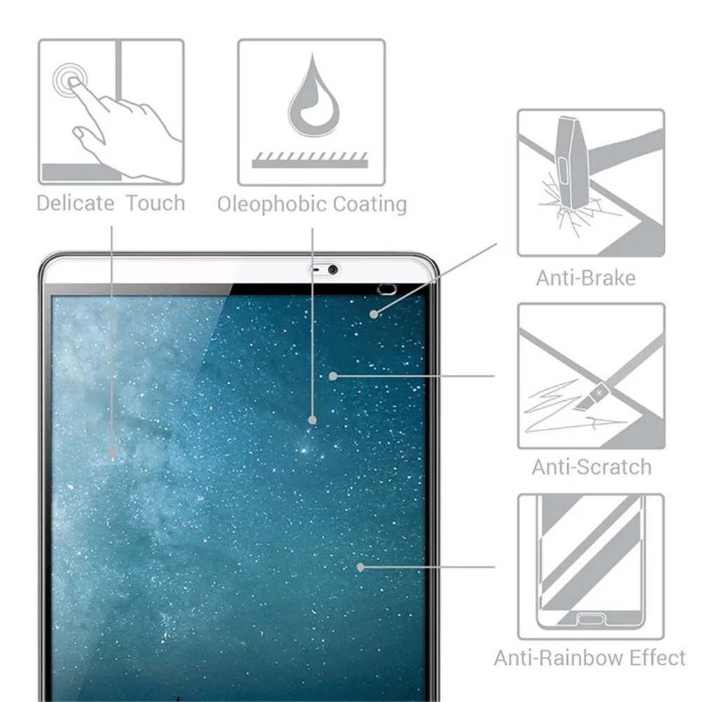 (2 шт.) 9H закаленное стекло для Huawei MediaPad M2 8 0 дюйма 2015 Φ/803L/802L/801L полноэкранная