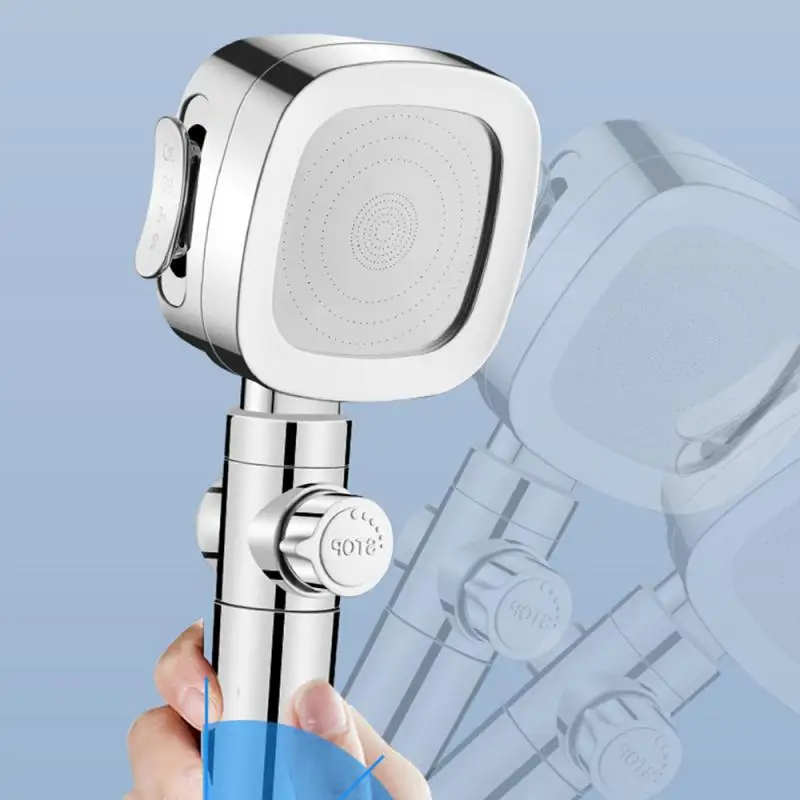 

One-key Water Stop Shower Faucet Square Spray Filter Nozzle Strong Water Show Stopcock Shower Five-speed Pressurized Shower Head