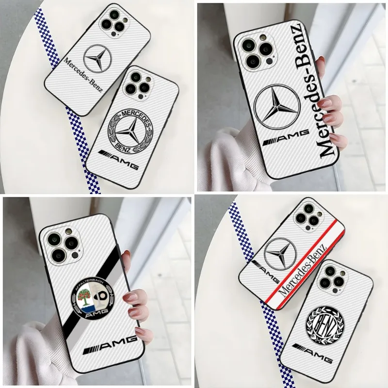 

Роскошный автомобильный чехол для телефона Mercedes-Benz для Iphone 13ProMax 11 12 14 Pro Xs Max Mini Xr X 7 8 6 6s Plus, задняя крышка