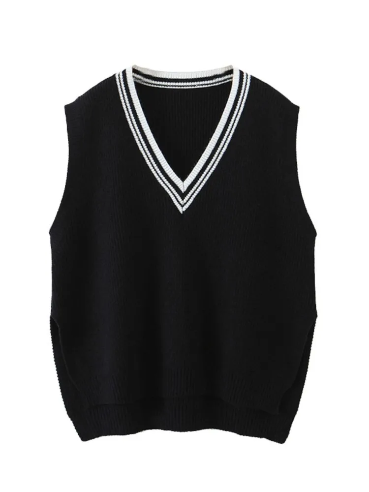 

Женский вязаный джемпер с V-образным вырезом, большого размера