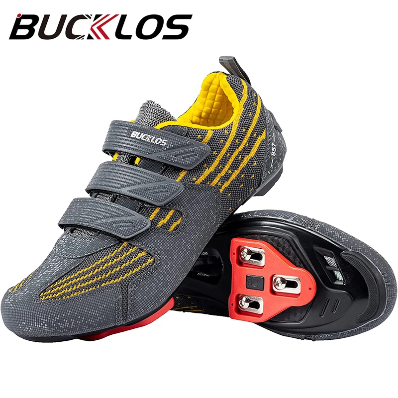 

BUCKLOS Road Cycling Shoes Breathable Bike Lock Shoes Compatible with Peloton SPD LOOK Delta System Indoor Outdoor Cycling Shoes