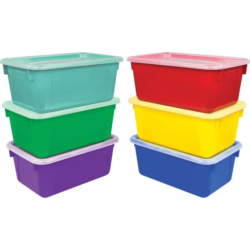 

Clear Lid Small Cubby Bin, 6 / Carton, Assorted Bright Hanging trash can мусорное ведро Mini cubo basura Car garbag