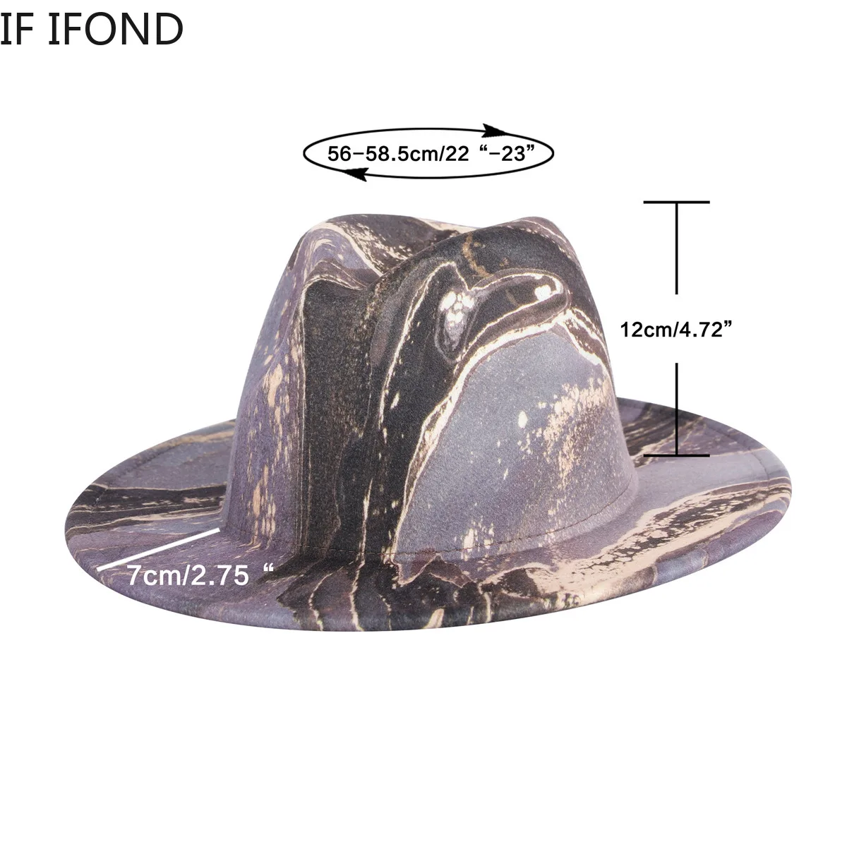 Женская фетровая шляпа для уличного платья с 3D градиентом 2022 | Фетровые шляпы