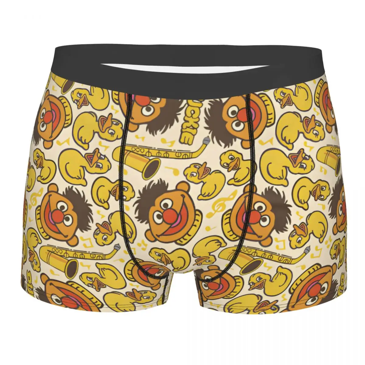 

Sesame Street 80s TV Series Men's Panties Ernie And Rubber Duckie Men Boxer Underwear Cotton for Male Large Size Lot Soft