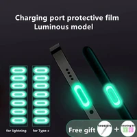 mobile phone charging port dustproof luminous multi function mobile phone protection net sticker for iphone type c dustproof