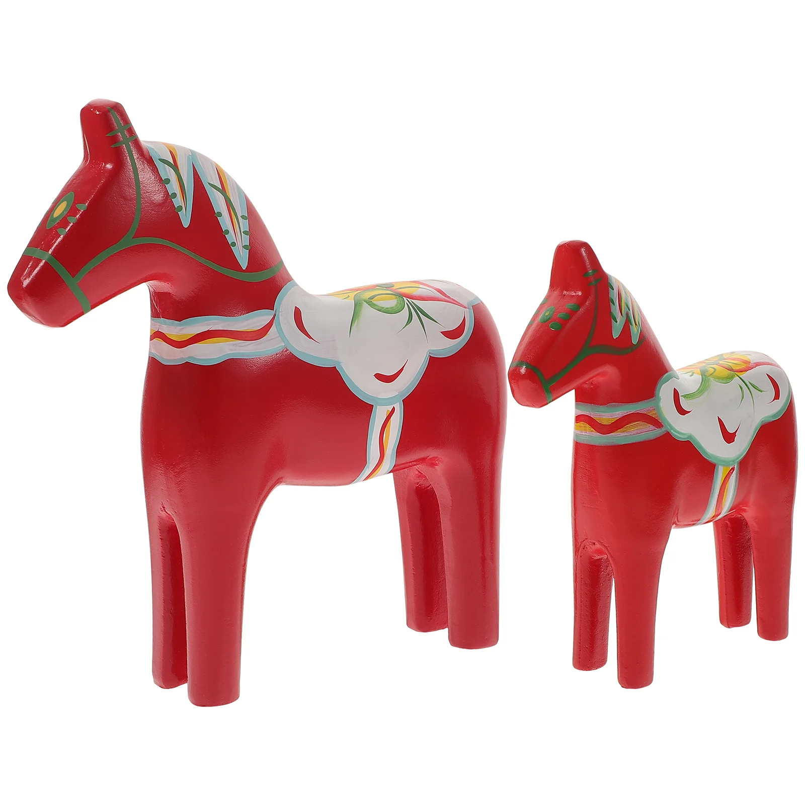 

Horse Wooden Swedish Sculpture Statue Animal Figurine Scandinavian Figurines Model Decor Horses Ornament Lucky Painted Family