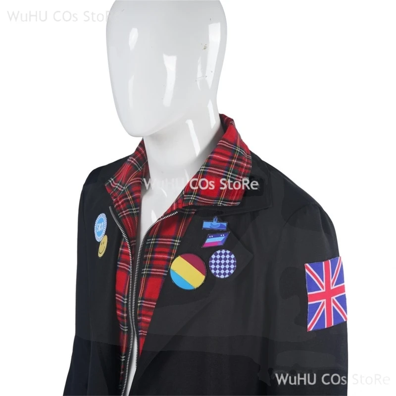 Charles Rowland Dead Boy Cosplay Detectives Costume Disguise for Mens Black Jacket Coat Outfits Halloween Carnival Party Clothes