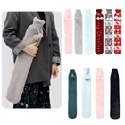 Сверхдлинная бутылка для горячей воды, 2 л, съемная крышка из искусственного меха, бутылка для нагревания всего тела, плюшевая бутылка для воды для осени и зимы