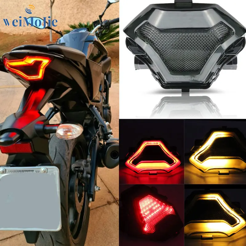 

Светодиодный задний фонарь для мотоцикла, стоп-сигнал, задний указатель поворота, задний фонарь для Yamaha YZF FZ07 MT-07 LC150 YZ-F R3 R25 Y15ZR MT07