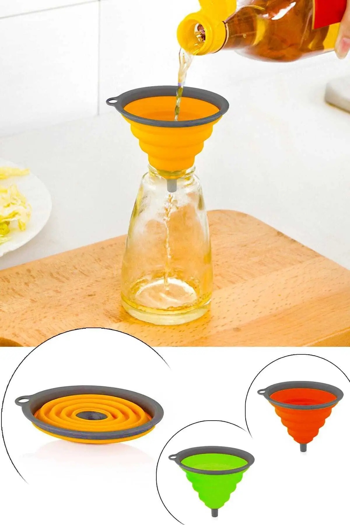 

Katlanabilir Silikon Akordiyon Huni