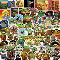 yoda baby stickers toys cartoon anime figures mandalorian stickers for water cup laptop luggage waterproof decorative 3d sticker
