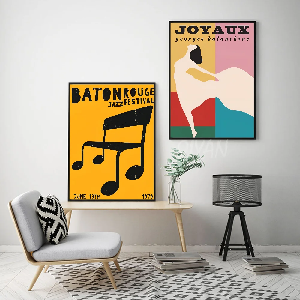 Абстрактный джазовый фестиваль красный черный кот плакат наклейки