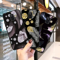 fashion colorful feather pattern cover for samsung galaxy a5 a6 a7 a8 a10 a30 a40 a50 a22 a32 a72 a82 j7 j8 plus phone case etui