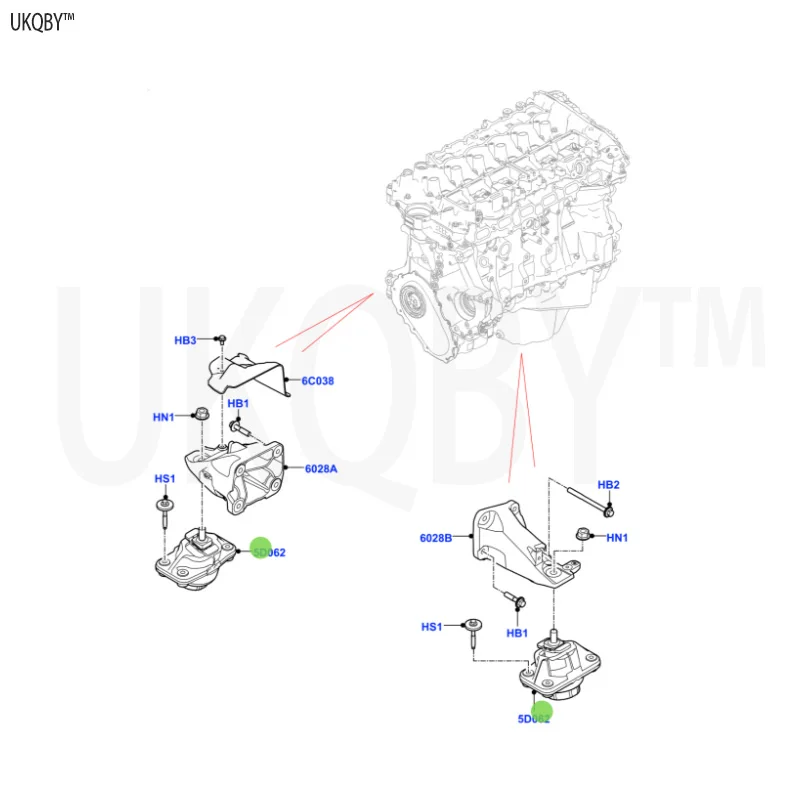 Монтаж двигателя 5-го поколения La nd R ov er Di sc y 2017 LR056882