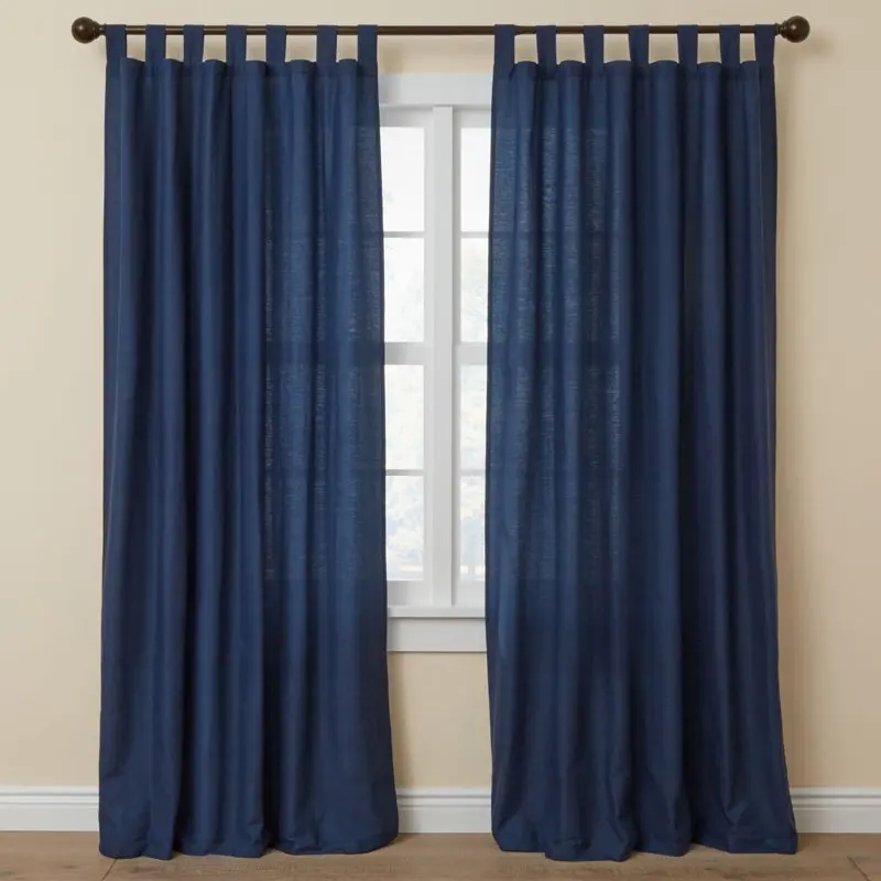 

Poly Cotton Canvas Tab-Top Panel - 48I W 45I L, Navy Window Curtain