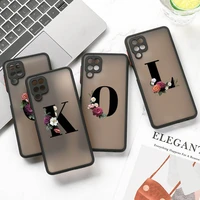 s22 ultra case for samsung a52s 5g case shockproof funda samsung s21 a12 a32 a51 a71 a21s a50 s20 fe flower letters bumper cover