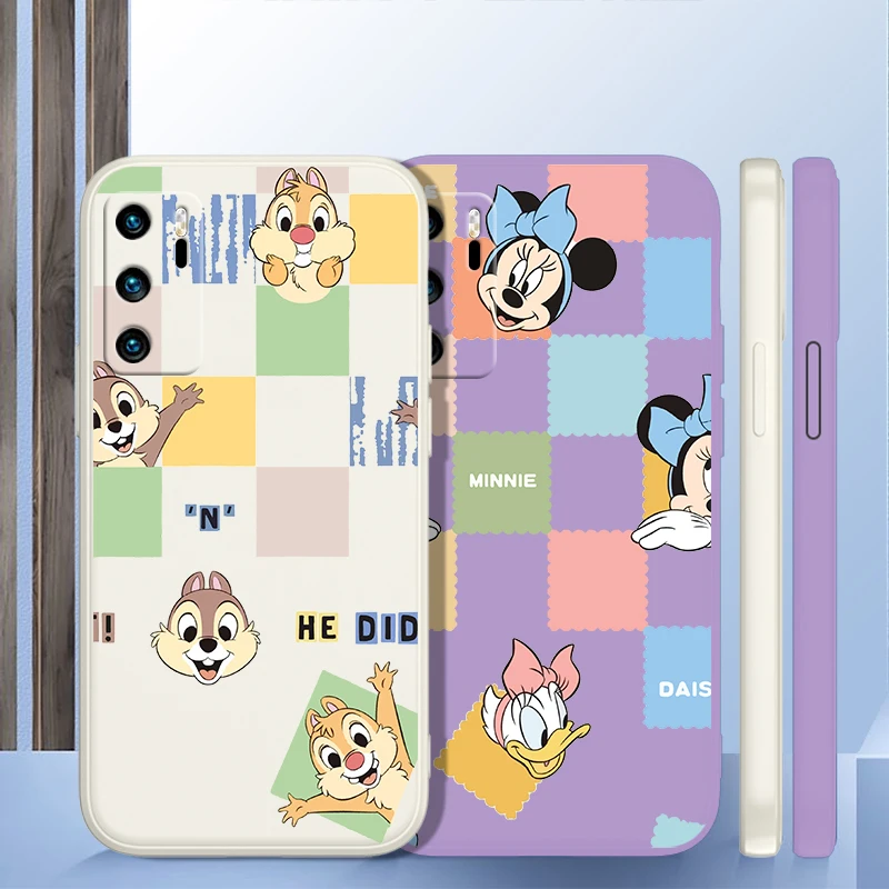 

Disney Donald Duck Phone Case For Huawei P20 P20 P30 P40 P50 PRO LITE pro P SMART PLUS Liquid Rope Funda Cover Soft Back Capa