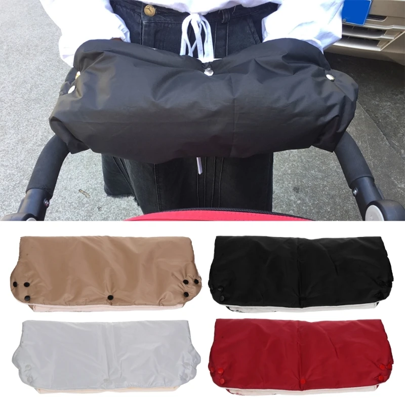 

Baby Stroller Hand Muffs Universal Warm Muff Stroller Bar Gloves with Fleece Lining Snap Button Pushchair Accessories A2UB