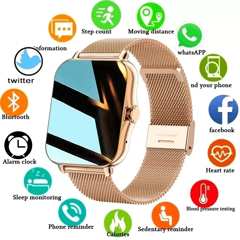 

New Smart Watch Women Fashion Bluetooth Call Watch Fitness Tracker Waterproof Sports Ladies Men Smartwatch For Android IOS