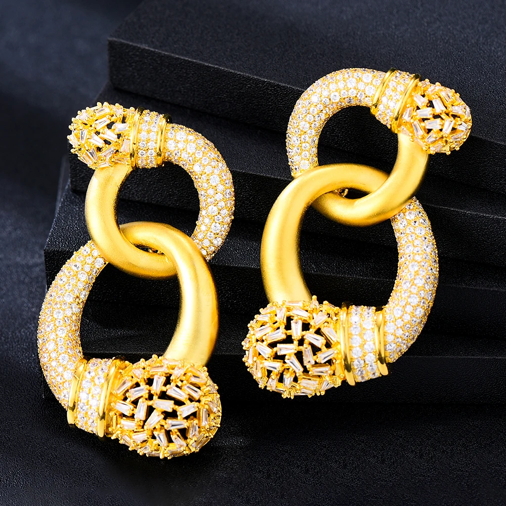 

GODKI Famous Brand Vintage African Dangle Earrings for Women Wedding Full Micro CZ High Jewelry Indian Dubai Bridal Earring