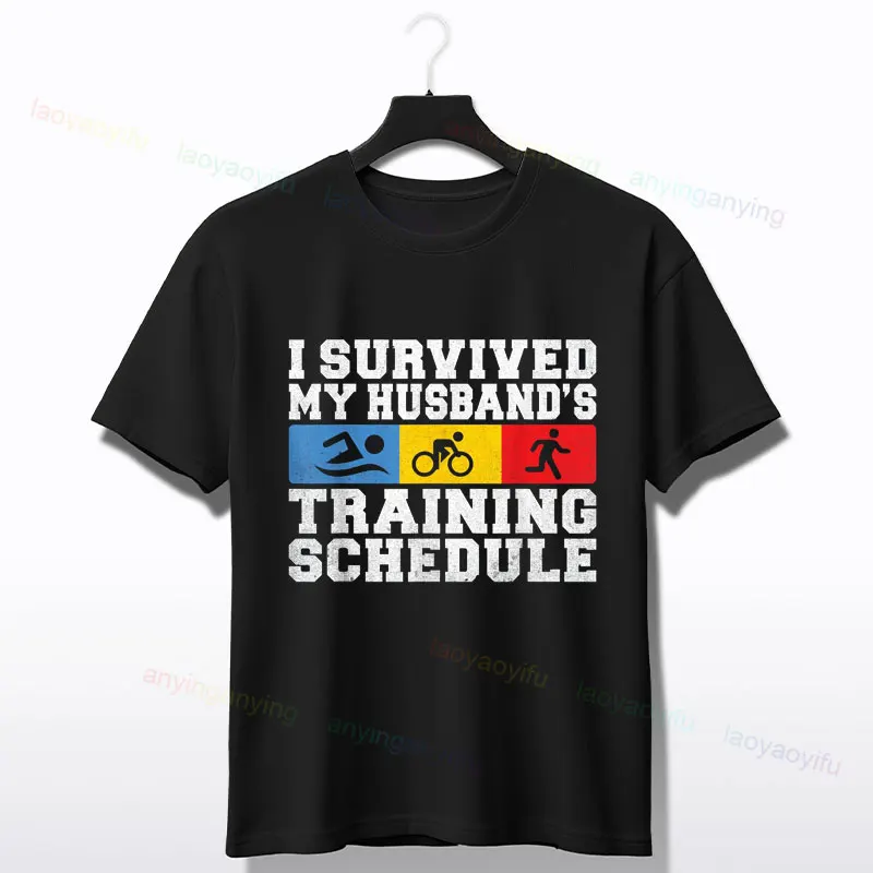 Мужская футболка с рисунком для триатлона и папы из чистого хлопка круглым