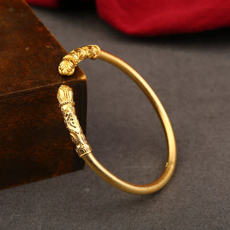 Simple Gold Dubai Ladies Bracelet African Arabian Jewelry Accessories Wholesale Fashion Dubai Sandblasting Bracelet Jewelry