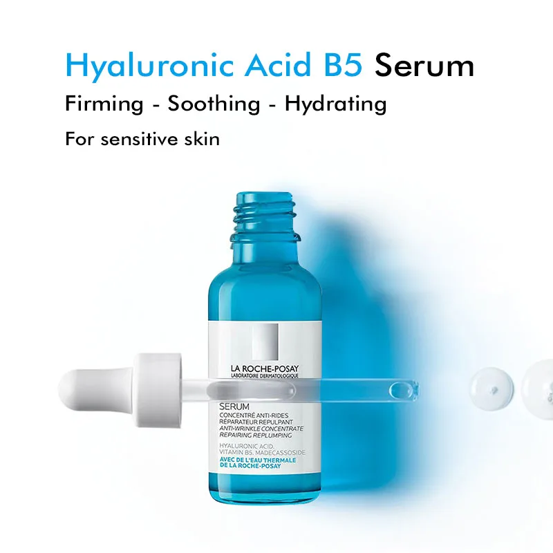 

La Roche Posay B5 Essence Hyaluronic Acid Small Blue Bottle Serum 30ml Brightens, Soothes And Moisturises Facial Care Serum