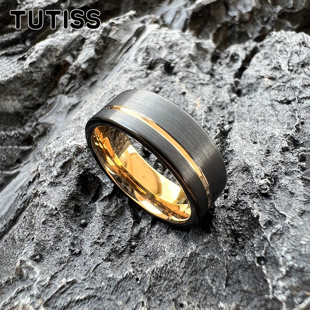 Модное плоское кольцо TUTISS 6 мм 8 для мужчин и женщин из карбида вольфрама