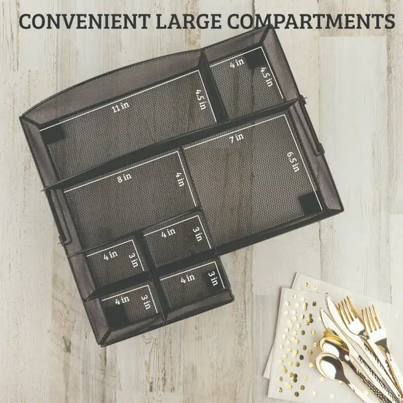 

Black With Handles Organizer - Plates, Cups, Napkins, and Cutlery Caddy