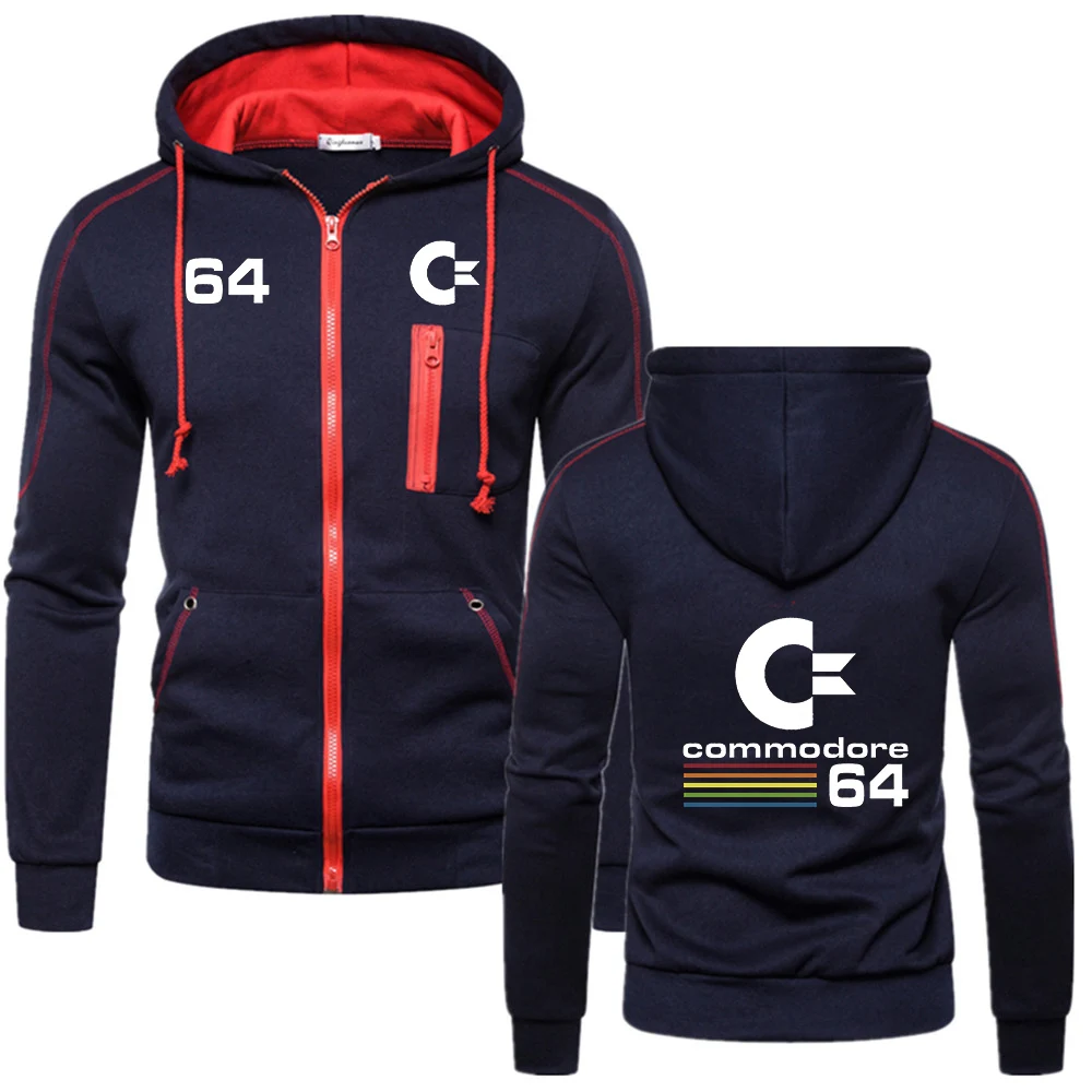

2022 Commodore 64 Men's C64 SID Amiga Retro 8-bit Patchwork Sweatshirt Hot Sale Autumn And Winter Zipper Sportswear Hoodies
