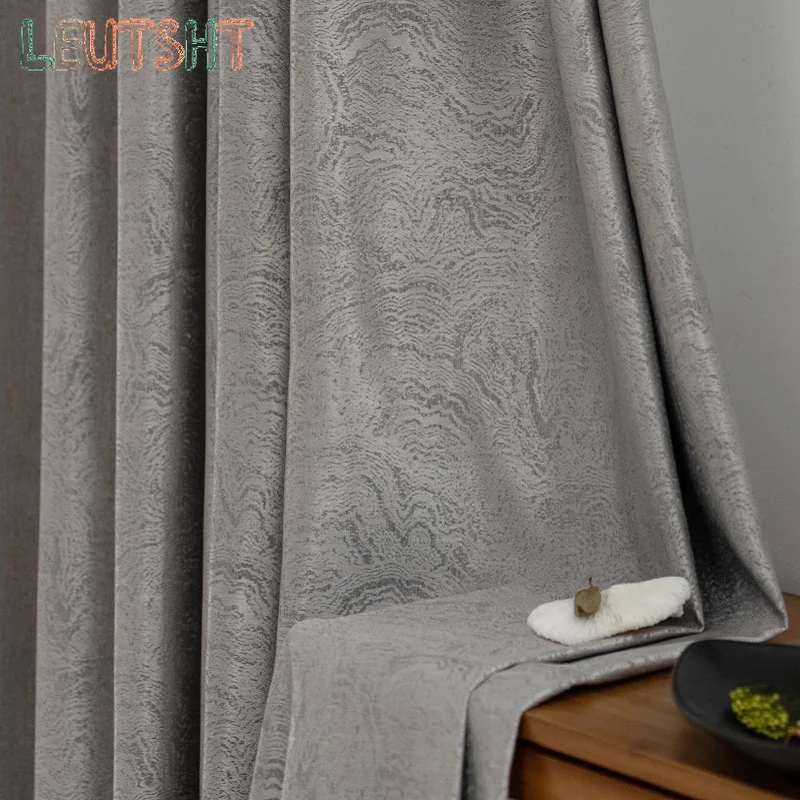 

2022 New Wabi-sabi Wind Curtains for Living Dining Room Bedroom Log Japanese Curtain Nordic Jacquard Gary Curtain Window