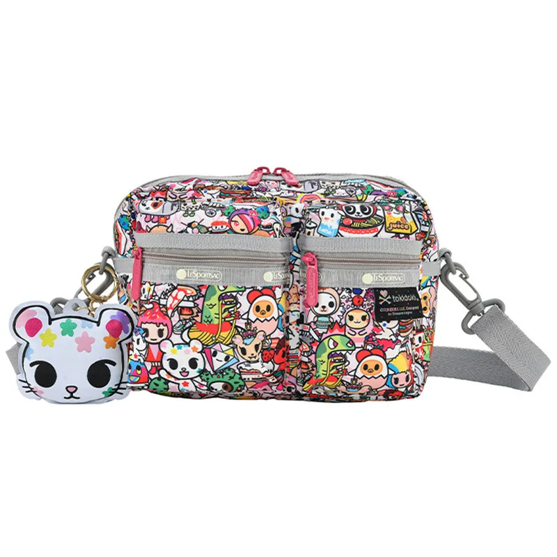 

Lesportsac тканевая сумка с мультяшным принтом, сумка-тоут, сумка через плечо, кавайная сумка через плечо, женская сумка, праздничный подарок на день рождения