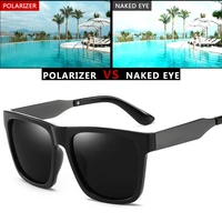 new polarized sunglasses men ultralight glasses frame vintage square sport driving sun glasses male travel goggles mirror s22
