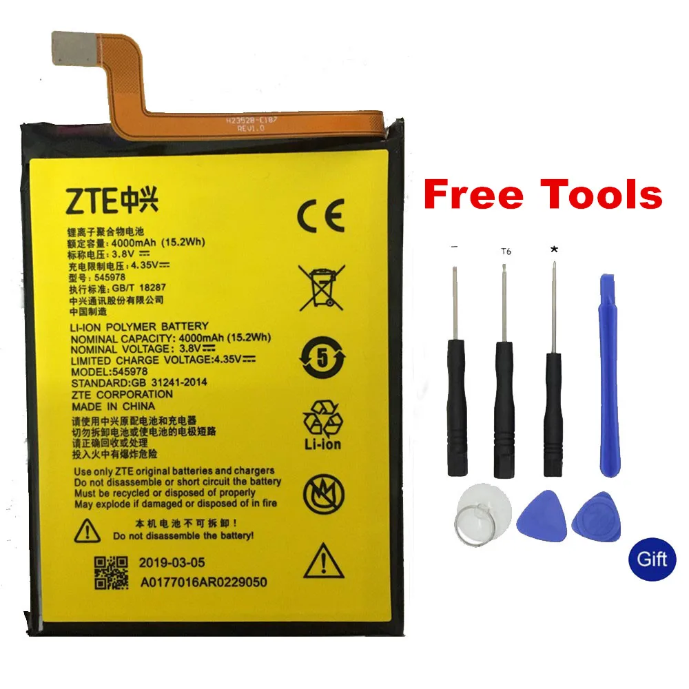 

3.8V 4000mAh 545978 / ICP51/59/78SA For ZTE Blade A601 / A601N / BA601 / BA601N Battery+Gift Tools +Stickers
